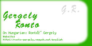 gergely ronto business card